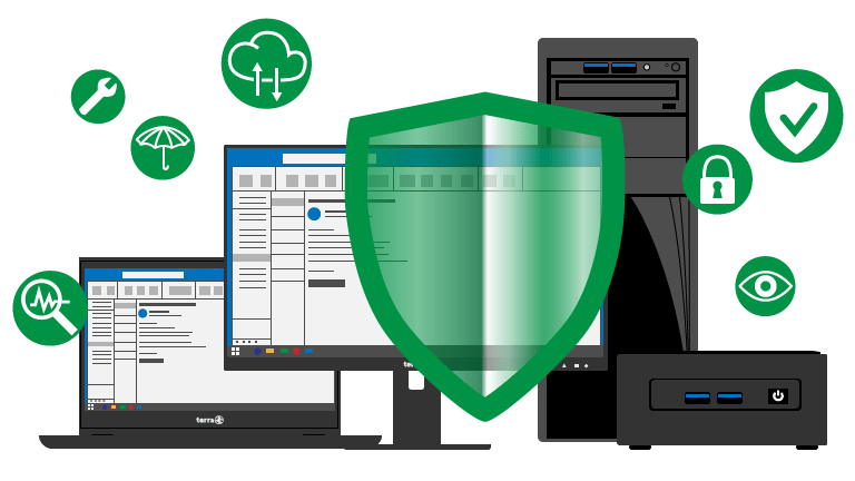 IT-Sicherheit Hardware und ICONs - Humanmedizin