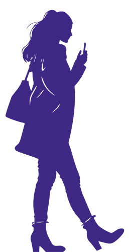 Silhouette einer Frau, die am Smartphone einen Praxis-Check-in bucht - Praxis Trends 2025
