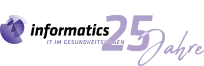 Informatics Jubiläumslogo 25 Jahre IT im Gesundheitswesen