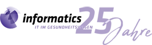 Informatics Jubiläumslogo 25 Jahre IT im Gesundheitswesen