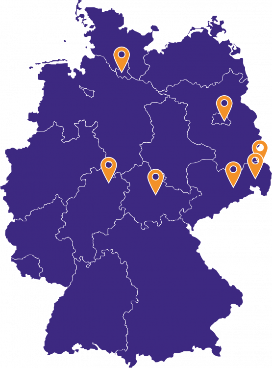 Karte Deutschland über unsere Informatics-Standorte